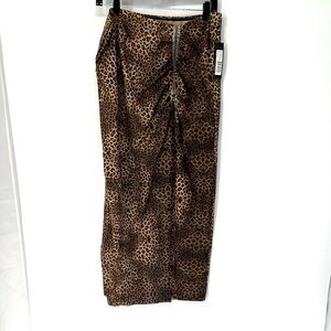 TAE NWT midi ruched slit skirt women’s large